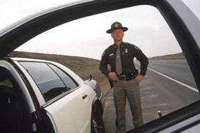 state trooper on road