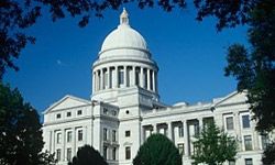 The State Capitol of Arkansas, in Little Rock. 