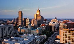 The skyline of Indianapolis, Ind. 