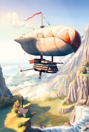 steampunk, airship, blimp