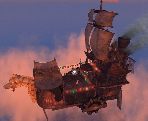 steampunk flying ship