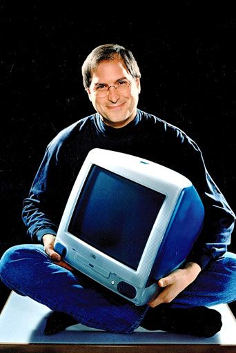 steve jobs with first imac