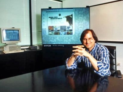 steve jobs at desk