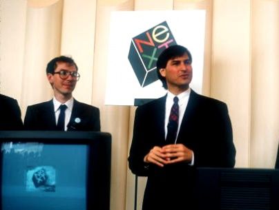 steve job at press conference for NeXt computers