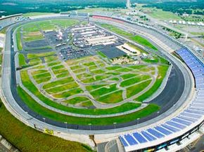 Aerial view of North Carolina Speedway in Charlotte, NC.