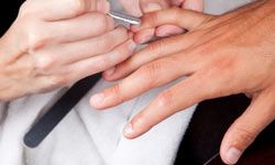 man getting a manicure