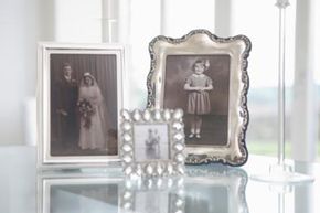 Antique photos in sunlight