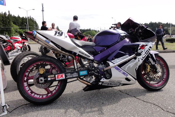 Stretched sportbike on display