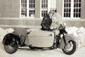 This undated photo shows Neil Hultman riding a motorcycle with a sidecar in Sturgis, S.D. Hultman is the second-oldest surviving member of the Jackpine Gypsies, the motorcycle club that started what is now the Sturgis Motorcycle Rally.
