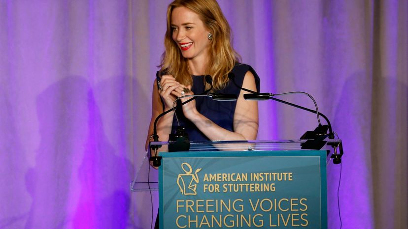 Actress Emily Blunt speaks at the American Institute for Stuttering's Freeing Voices Changing Lives Gala. Cindy Ord/Getty Images for American Institute for Stuttering