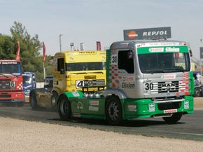 The trucks in this racing series are big, powerful and fast, with more than 1,000 horsepower and 6,000 pound feet of torque.
