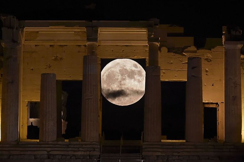 supermoon, acropolis