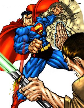 Superman vs. a Jedi. See more Superhero pictures.