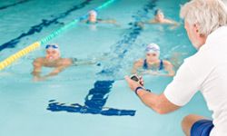 Swimmers in pool.