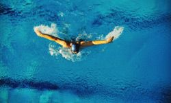 Swimmer in pool.