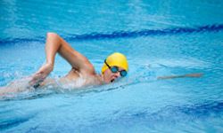 Swimmer in pool.