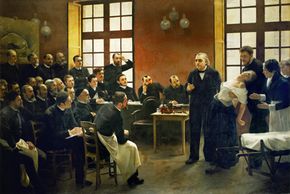Advances in the understanding of psychosomatic illness began with research into hysteria by physicians like Jean Martin Charcot, depicted here teaching a lesson on the condition.