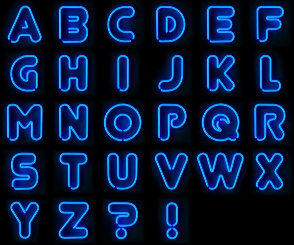 neon alphabet