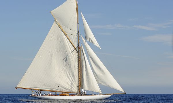 Sailing a luxurious yacht on the sea.