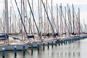 sailboats in marina