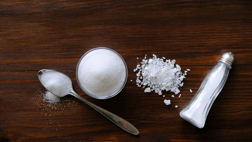 White Sea Salt on Tabletop