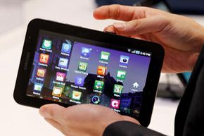 It may seem small, but don't worry -- the Samsung Galaxy Tablet comes with lots of bells and whistles. 