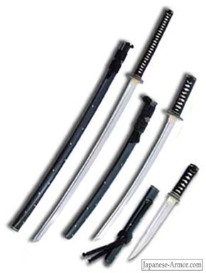 Paul Chen Tiger sword series, left to right: Matching katana, wakizashi and tanto