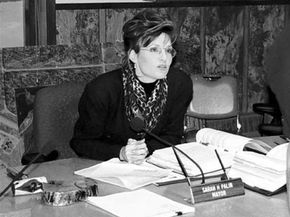 Sarah Palin, mayor of Wasilla, Alaska, in her office in 1996.