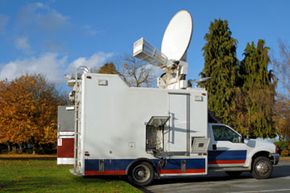 Networks use satellite communication technology to deliver news and programming.