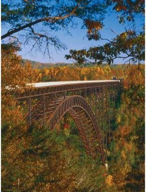 The New River Gorge Bridge is the longest single-span steel arch bridge in the Western Hemisphere.