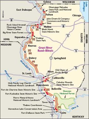 Illinois River Road Map Illinois Scenic Drives: Great River Road | Howstuffworks