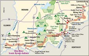 Map of Ohio RIver Scenic Byway