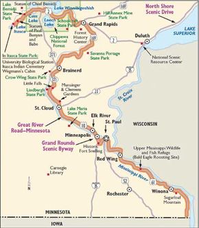 Use this map of the Great River Road to guide you to some of Minnesota's most beautiful sights and most significant historical locations.
