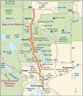 This map of Minnesota's Edge of the Wilderness will take you to countless opportunities for recreation in gorgeous natural settings.