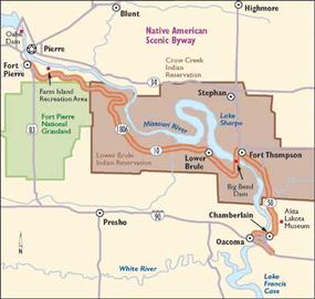 This map of the Native American Scenic Byway will help you explore fascinating Sioux tribal lands. Wildlife is plentiful along the route.
