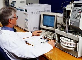 Scientist on computer