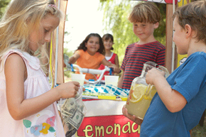 A lemonade stand requires math skills, money recognition and independence.