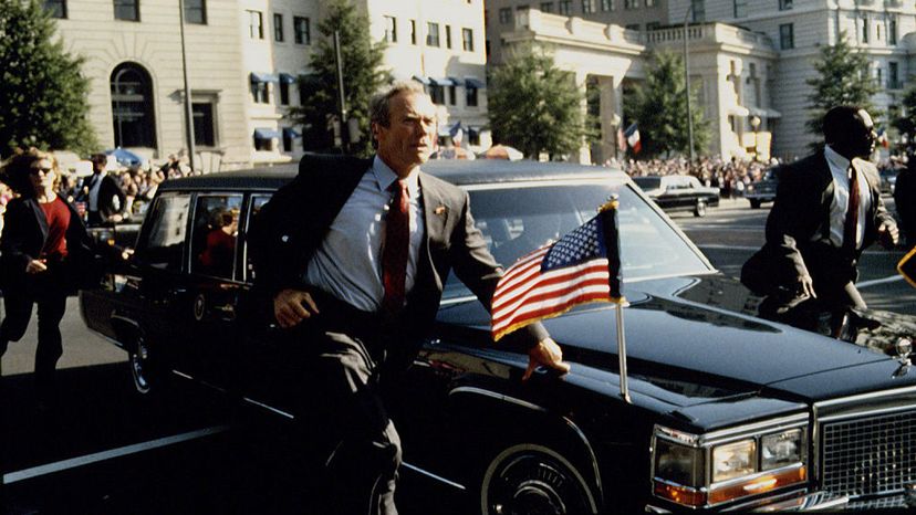 的1993 movie "In the Line of Fire" (starring Clint Eastwood) typifies the Hollywood image of the Secret Service. Bruce McBroom/Sygma via Getty Images”border=