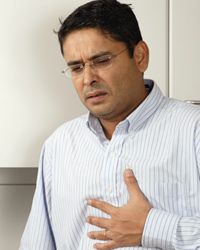 man with chest pain