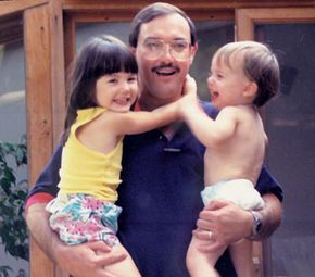 Photo courtesy Clearing Skies Press                          Author Walter Roark with his kids Meghan and Shannon