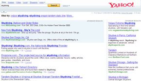 A search for &quot;skydiving&quot; on Yahoo yields many results. Where does your Web page rank, and how can you help it rise to the top?