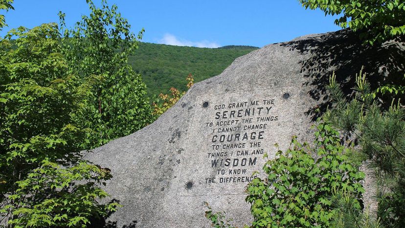 Serenity Prayer on mountain