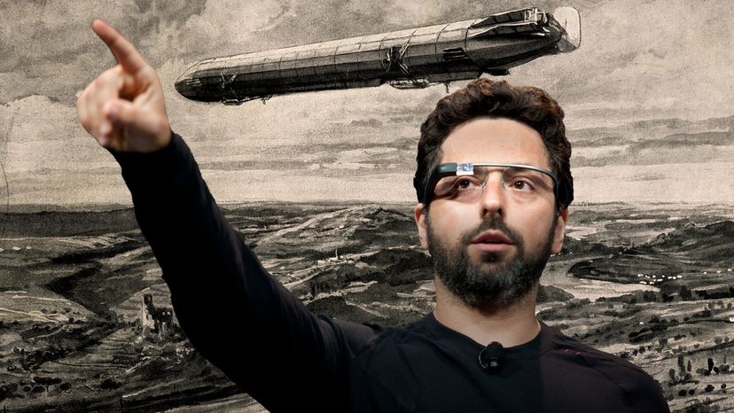 科技界正因谷歌联合创始人谢尔盖·布林(Sergey Brin)正在研发一艘私人飞艇的传言而骚动。普世历史档案馆/金·库利什/盖蒂图片社