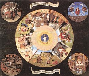 "The Seven Deadly Sins and the Four Last Things", painting by Hieronymus Bosch