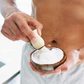 Man preparing to shave.