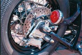 The Shovelglide chopper's taillightcomes from an old Ford automobile.