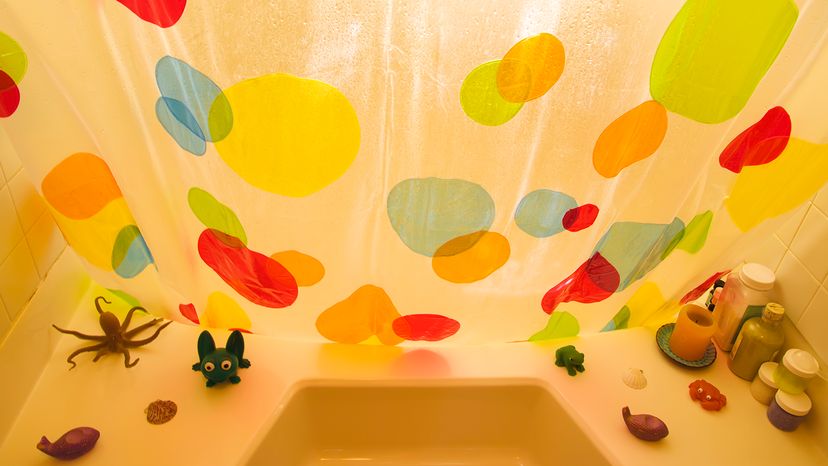 Colorful shower curtain