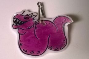 Shrinky Dinks reduce into a hard but slightly flexible plastic, perfect for making custom zipper pulls or charms.