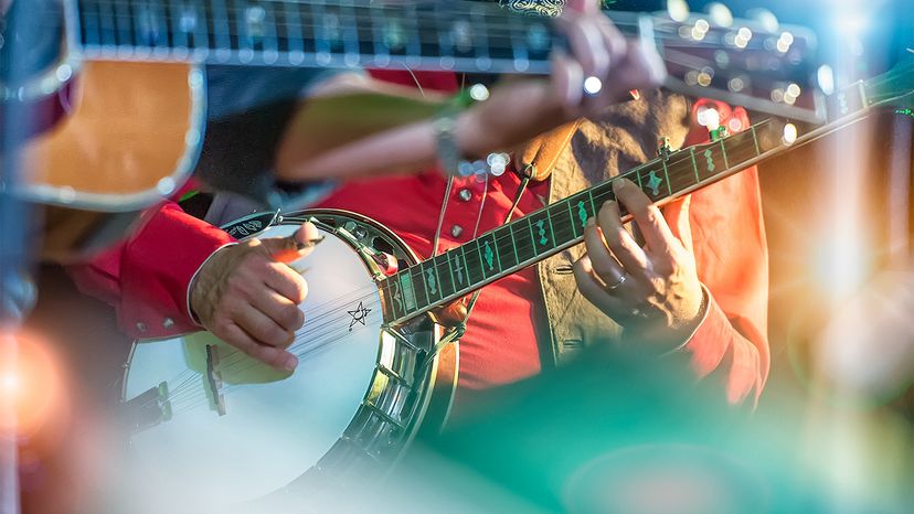 Banjo player in the country band