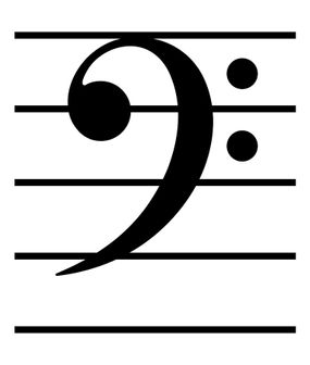 Bass clef on a staff